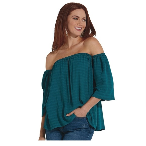 K Jordan White Off-Shoulder Top Size Medium - Picture 4 of 10